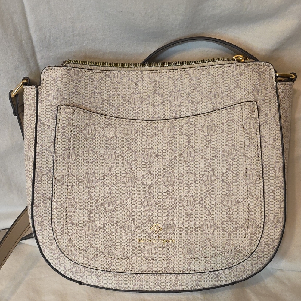 Nanette Lepore Patterned Cream Crossbody Bag